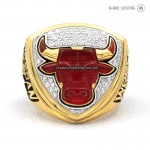 1993 Chicago Bulls Championship Ring/Pendant (Onyx stone Logo/Premium)